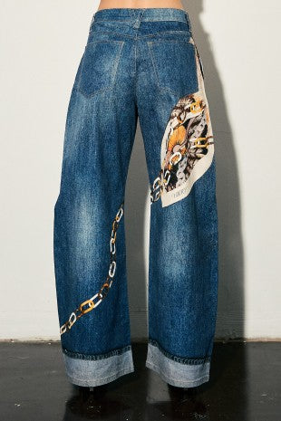 Lace bunny digital jean