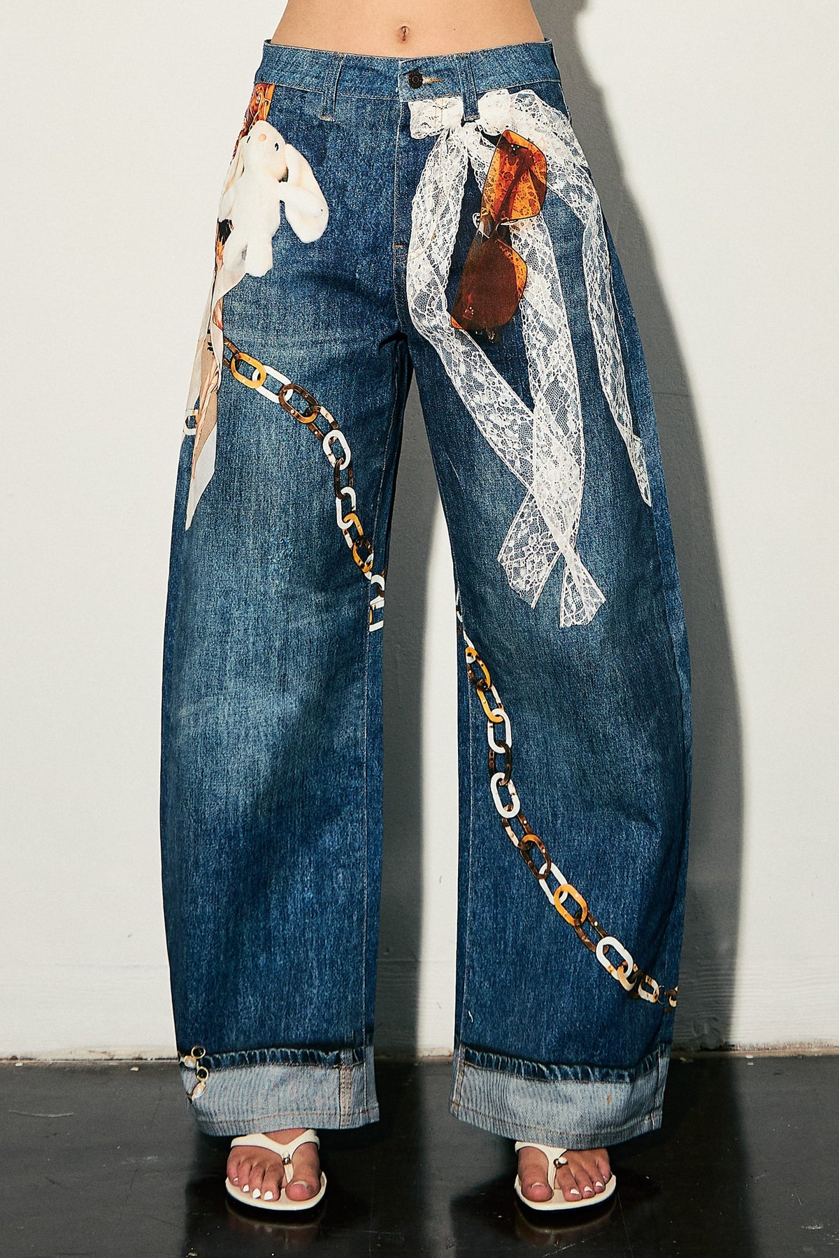 Lace bunny digital jean