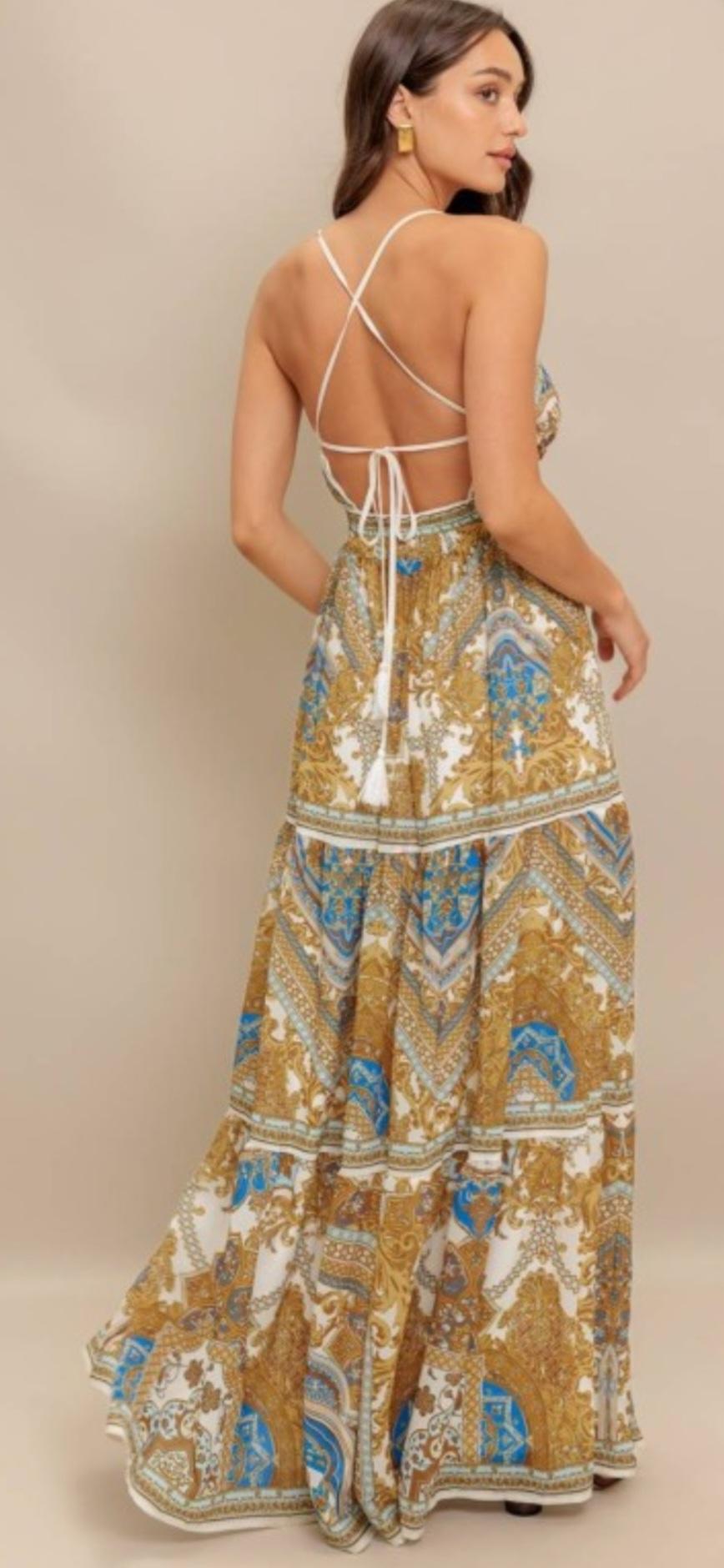 Mustard Maxi with straps on back