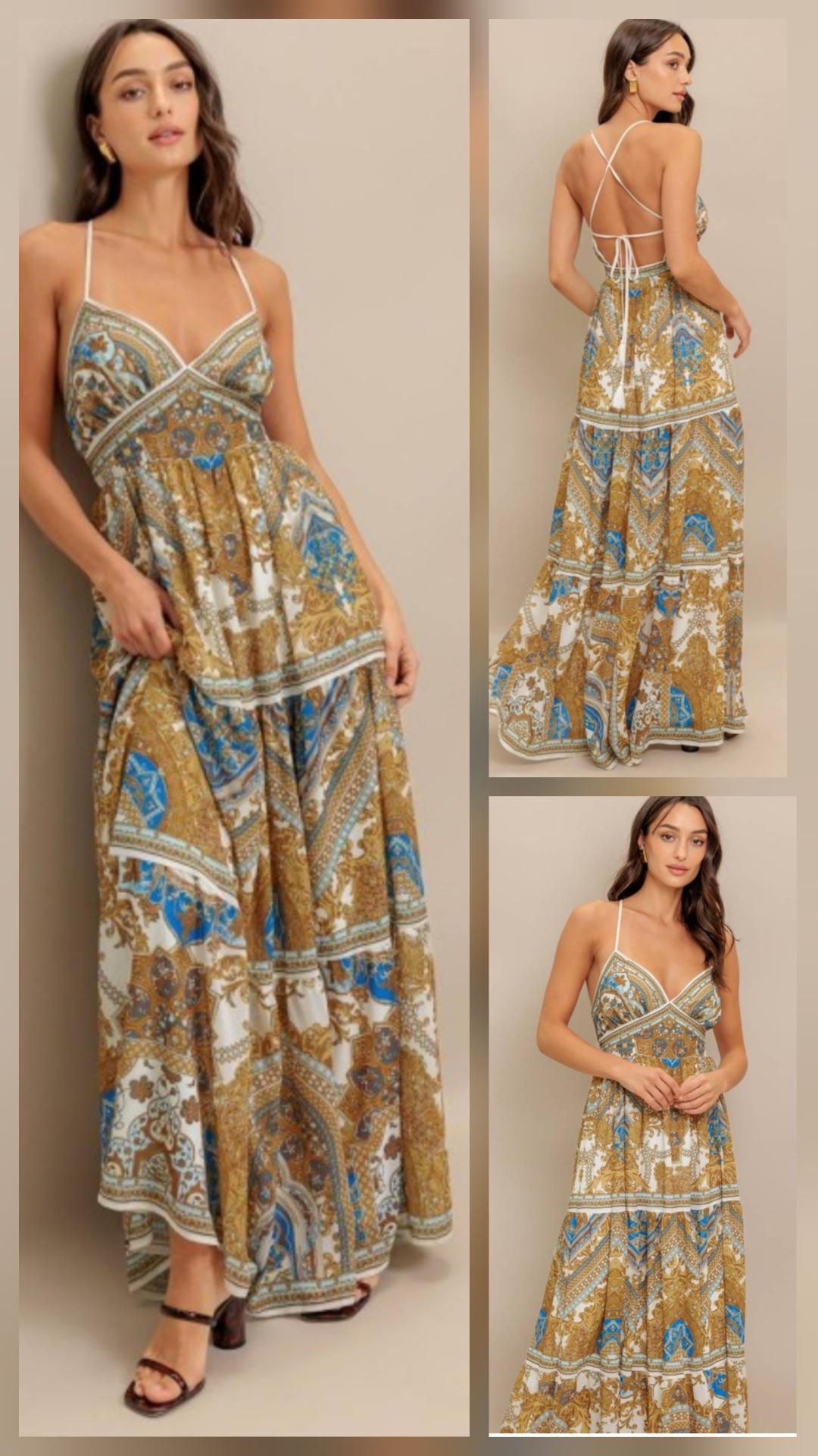 Mustard Maxi with straps on back