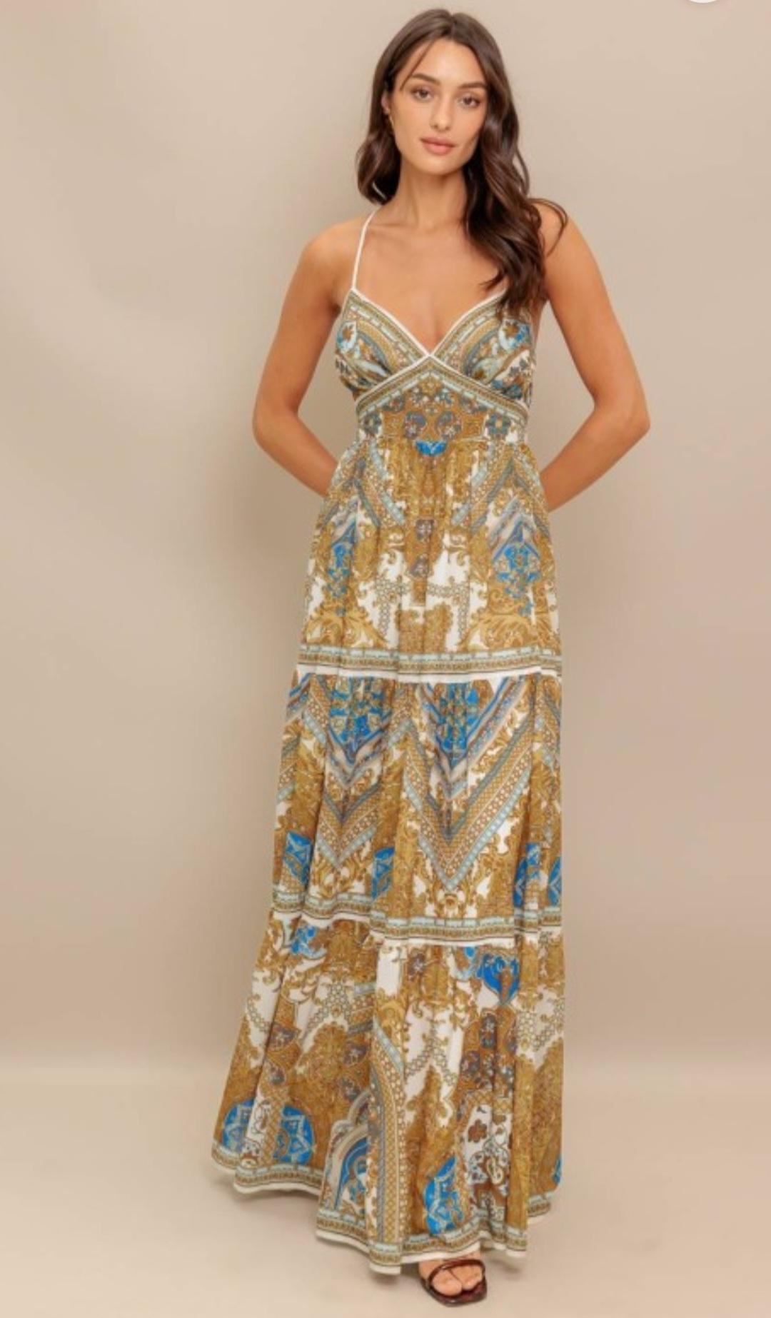 Mustard Maxi with straps on back