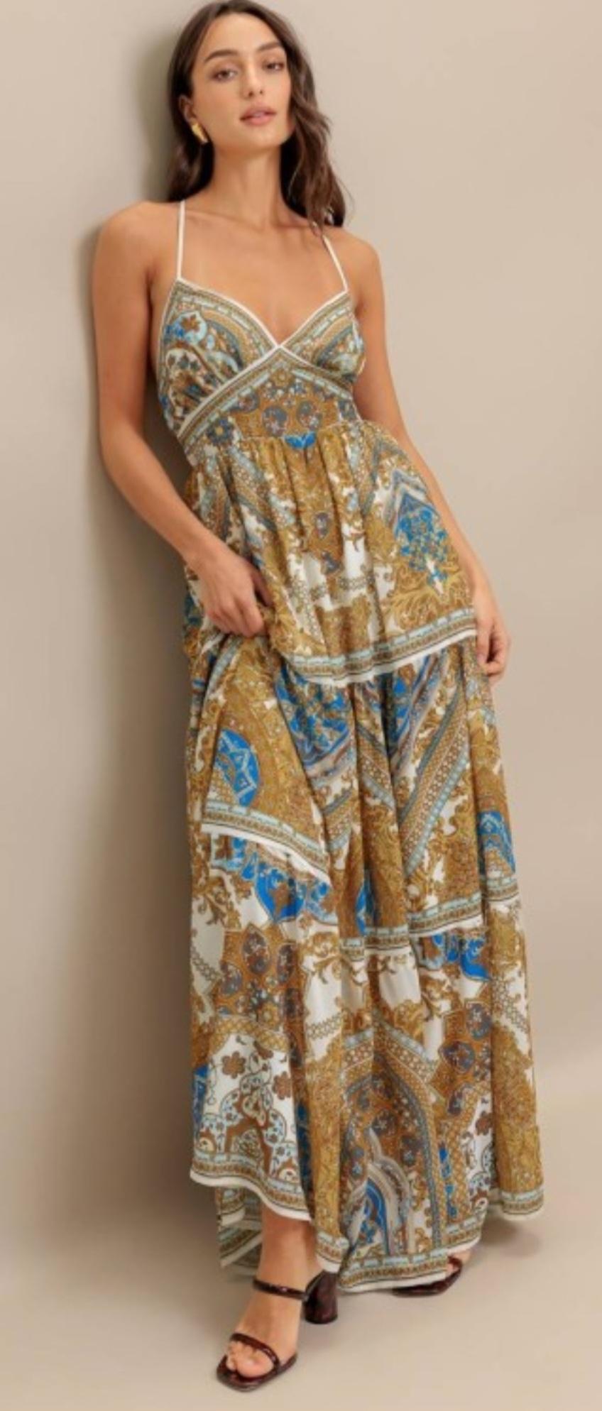 Mustard Maxi with straps on back