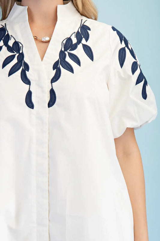 mini white embroided dress