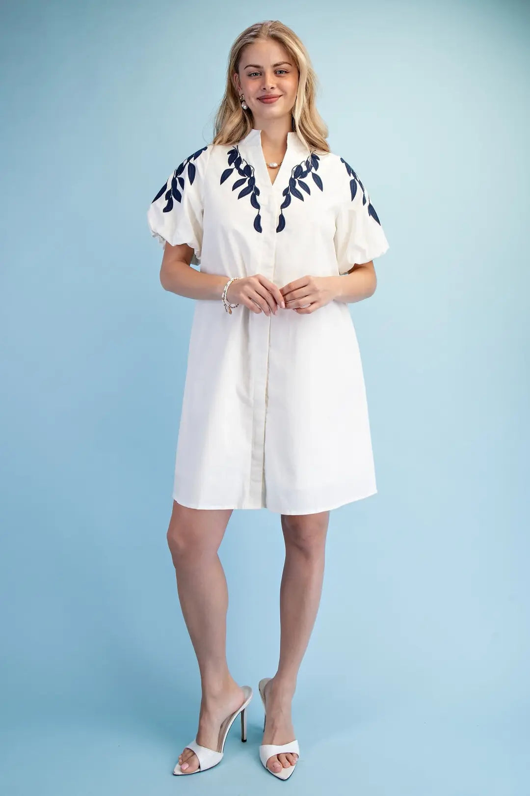 mini white embroided dress