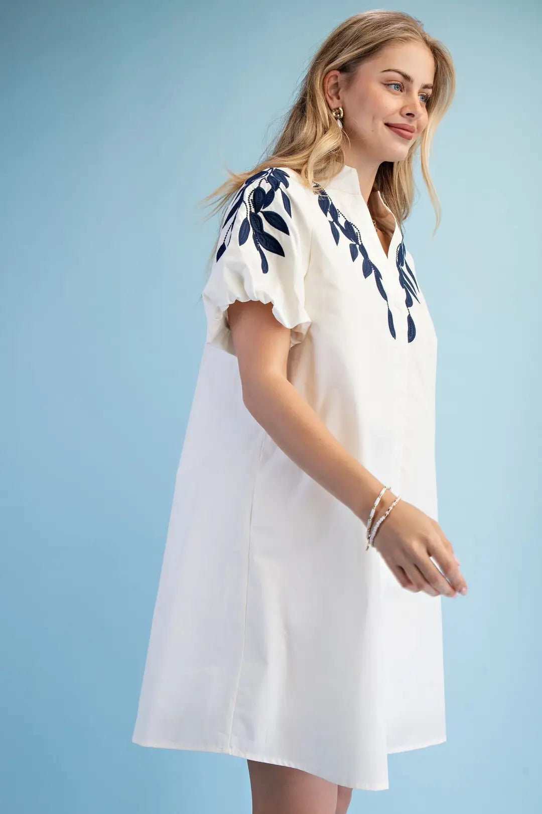 mini white embroided dress