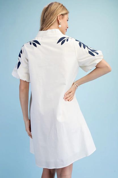 mini white embroided dress